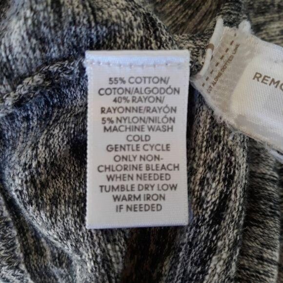 Ann Taylor Loft Y2K Space Dye Marl Knit Button Down Cardigan Black White Sz M - Picture 10 of 11